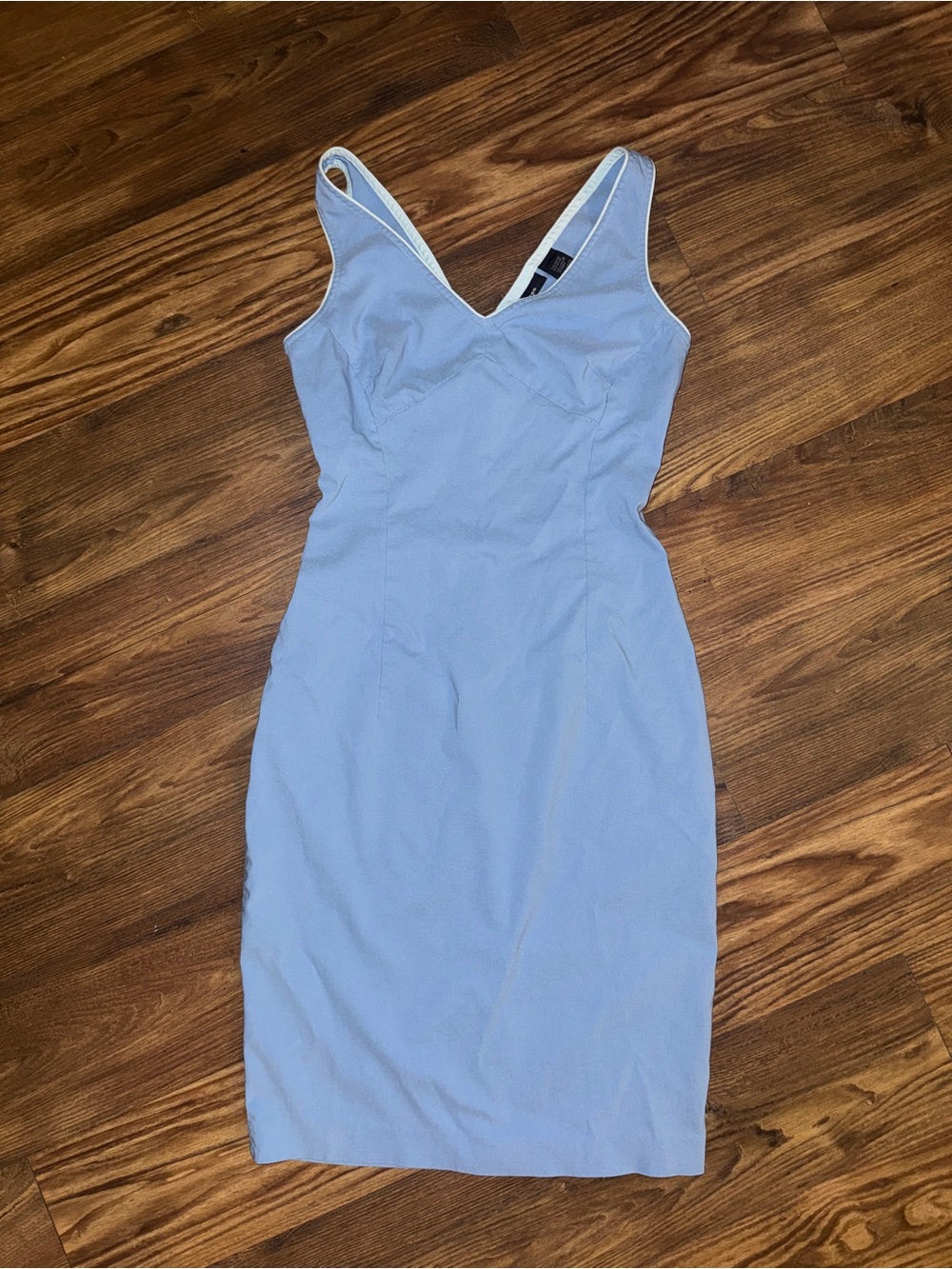 Express Light Blue V-Neck Midi Dress